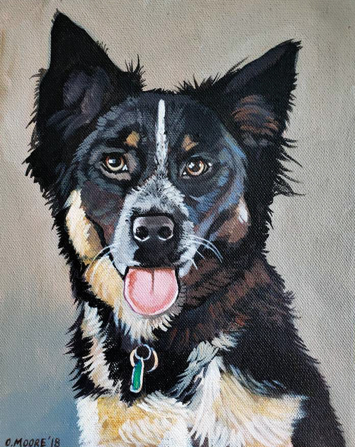 Custom Dog Pet Portrait on Canvas - Multiple Sizes Available