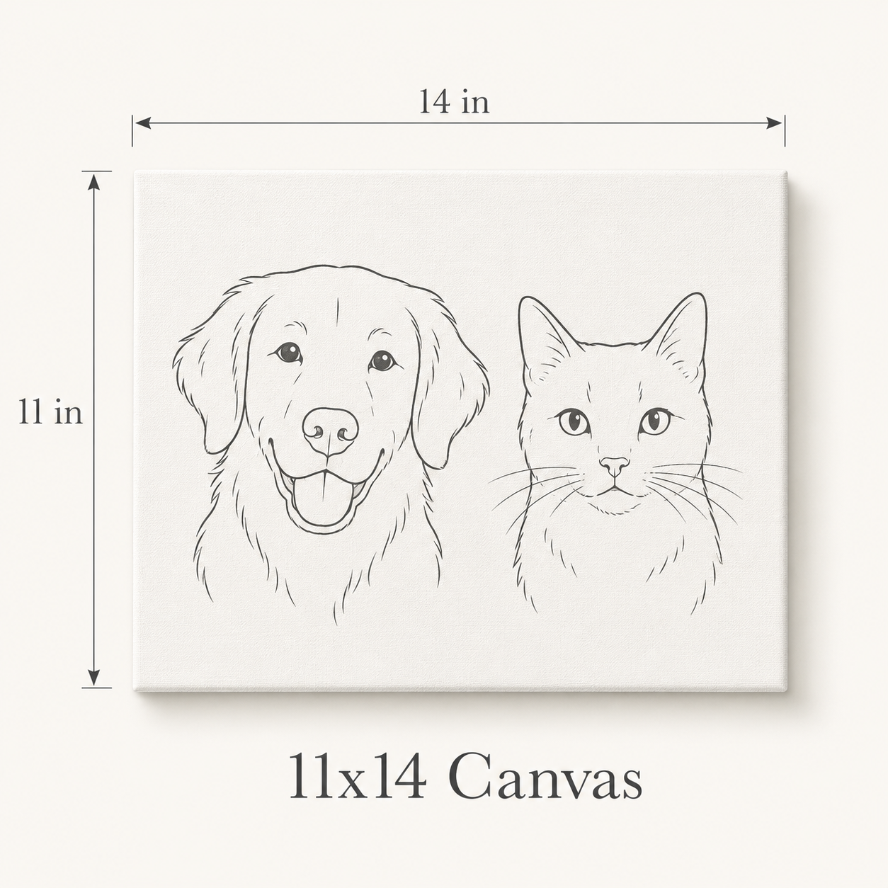 Custom Cat Pet Portrait on Canvas - Multiple Sizes