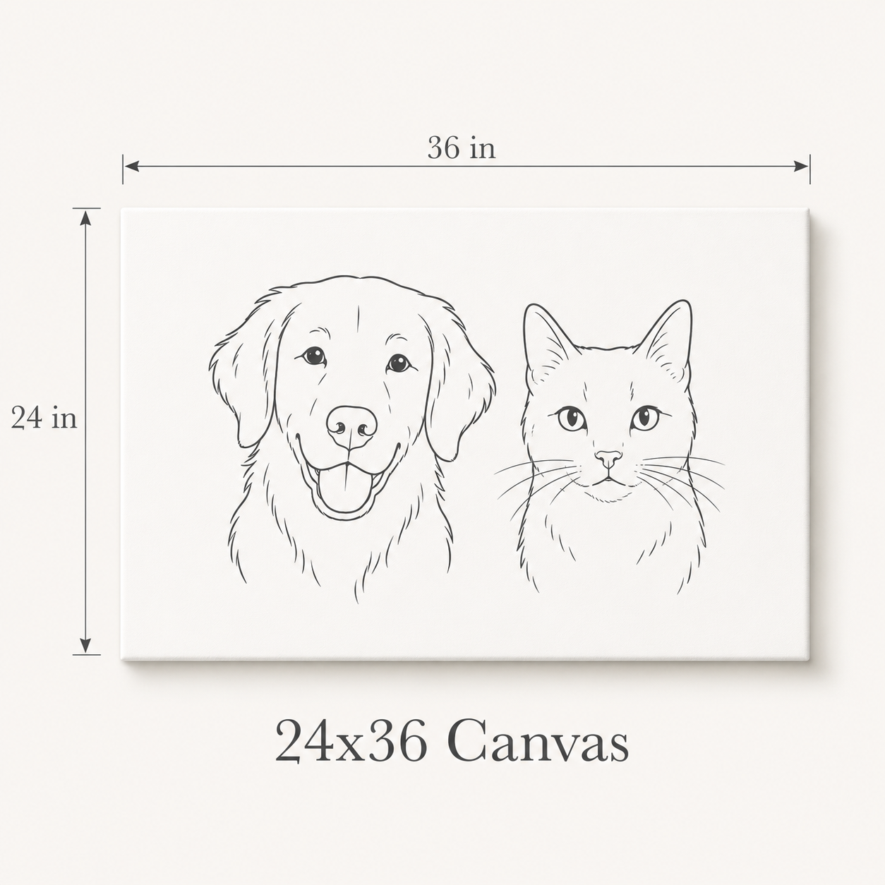 Custom Cat Pet Portrait on Canvas - Multiple Sizes