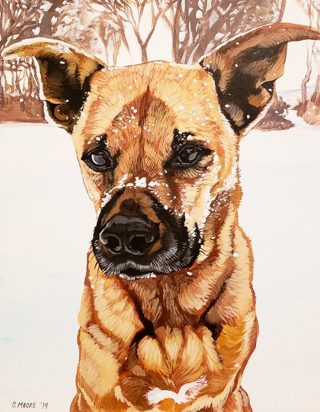Custom Dog Pet Portrait on Canvas - Multiple Sizes Available
