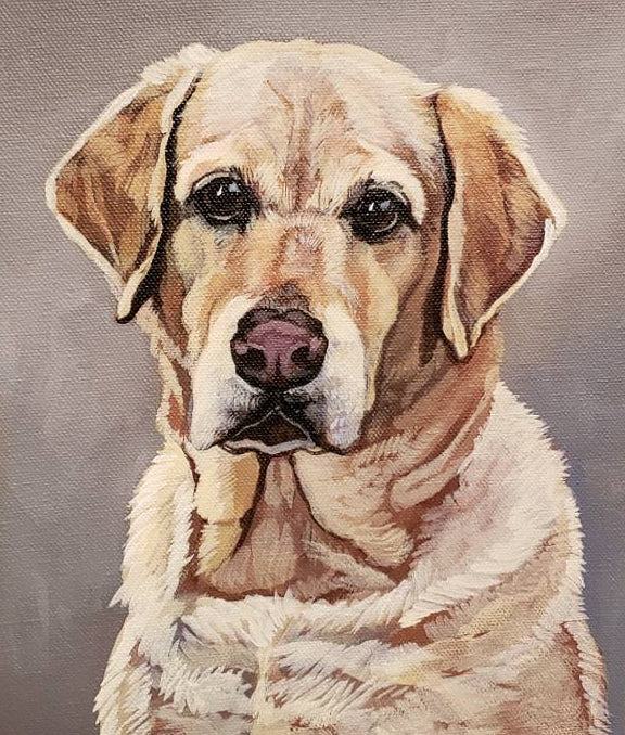 Custom Dog Pet Portrait on Canvas - Multiple Sizes Available