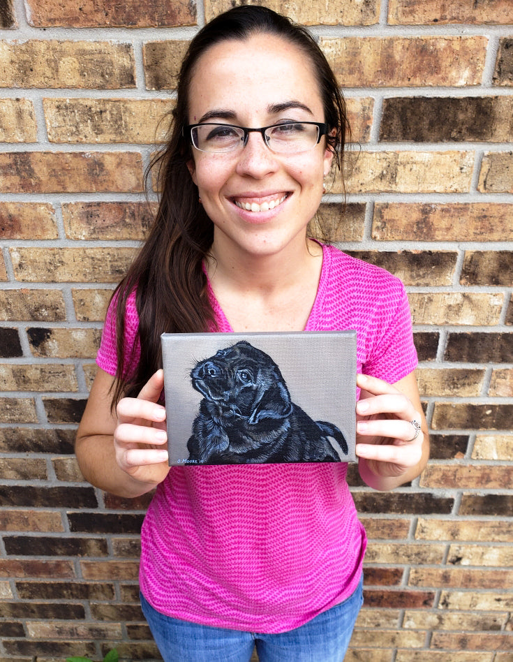 Custom Dog Pet Portrait on Canvas - Multiple Sizes Available